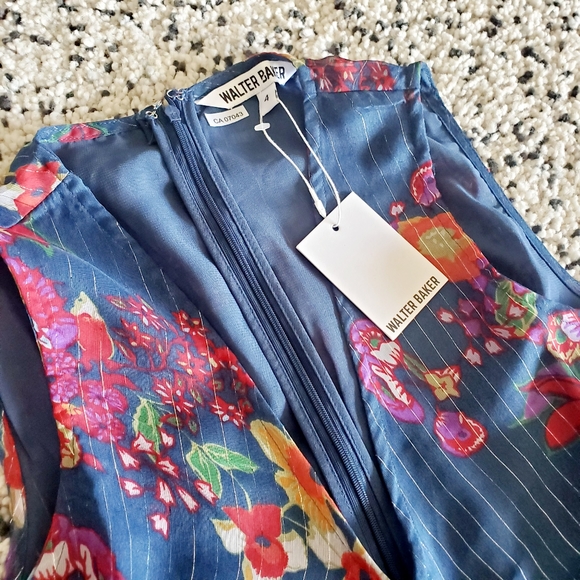 NWT ANTHRO | WALTER BAKER floral assymetric dress - Picture 5 of 10